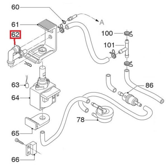 Delonghi sūkņa pārspiediena vārsts ESAM