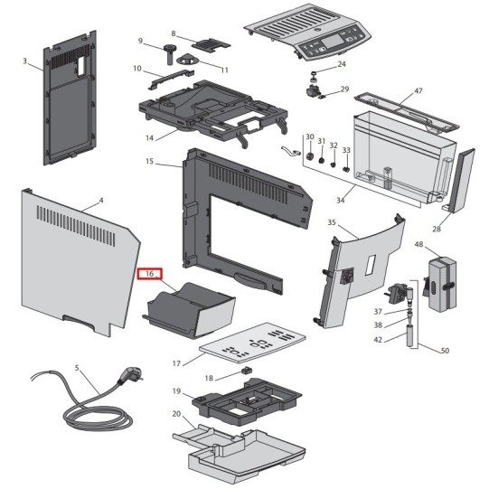 Delonghi kafijas biezumu tvertne ECAM 510.55.M